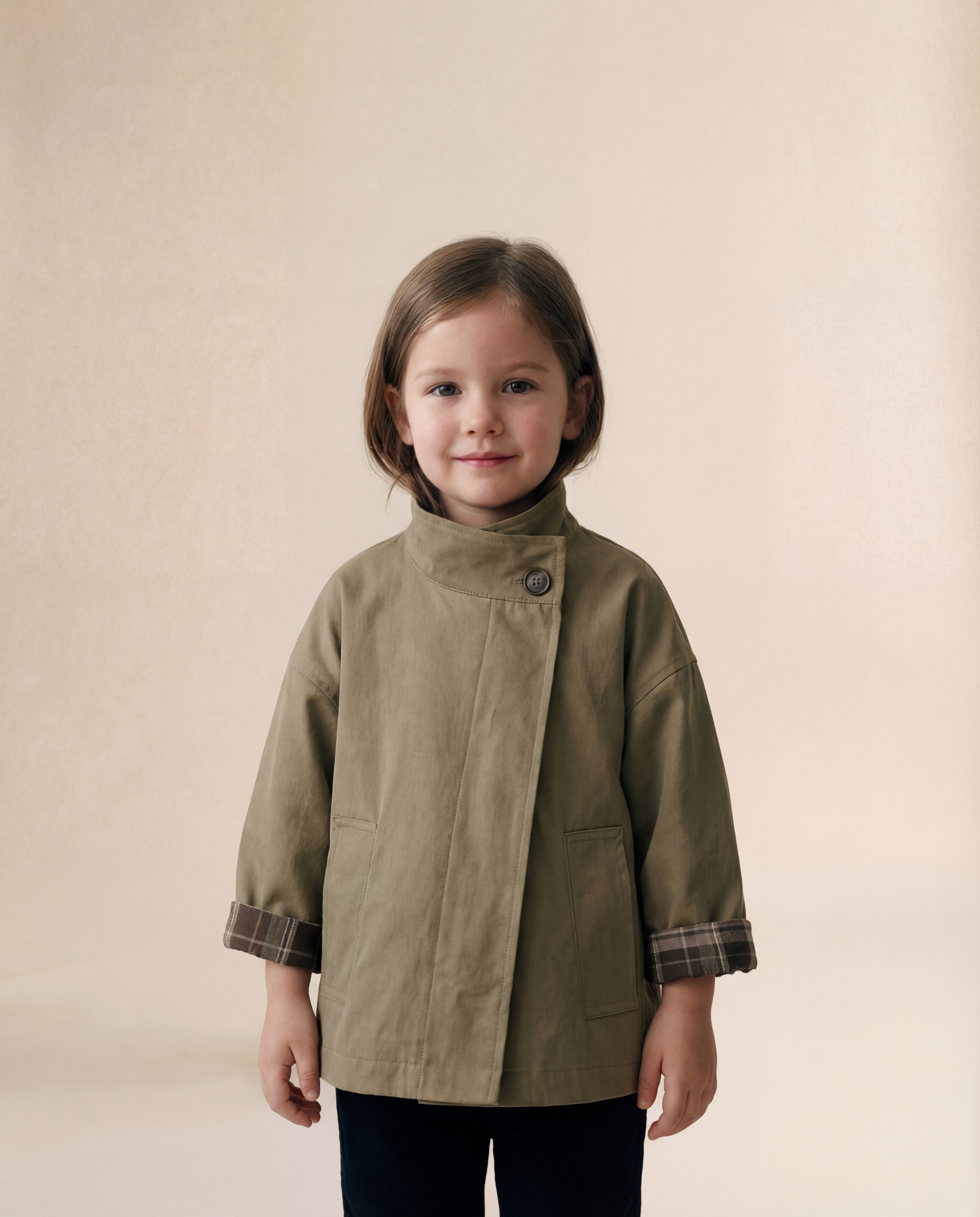 Soreya | Khaki Meisjes Windjas