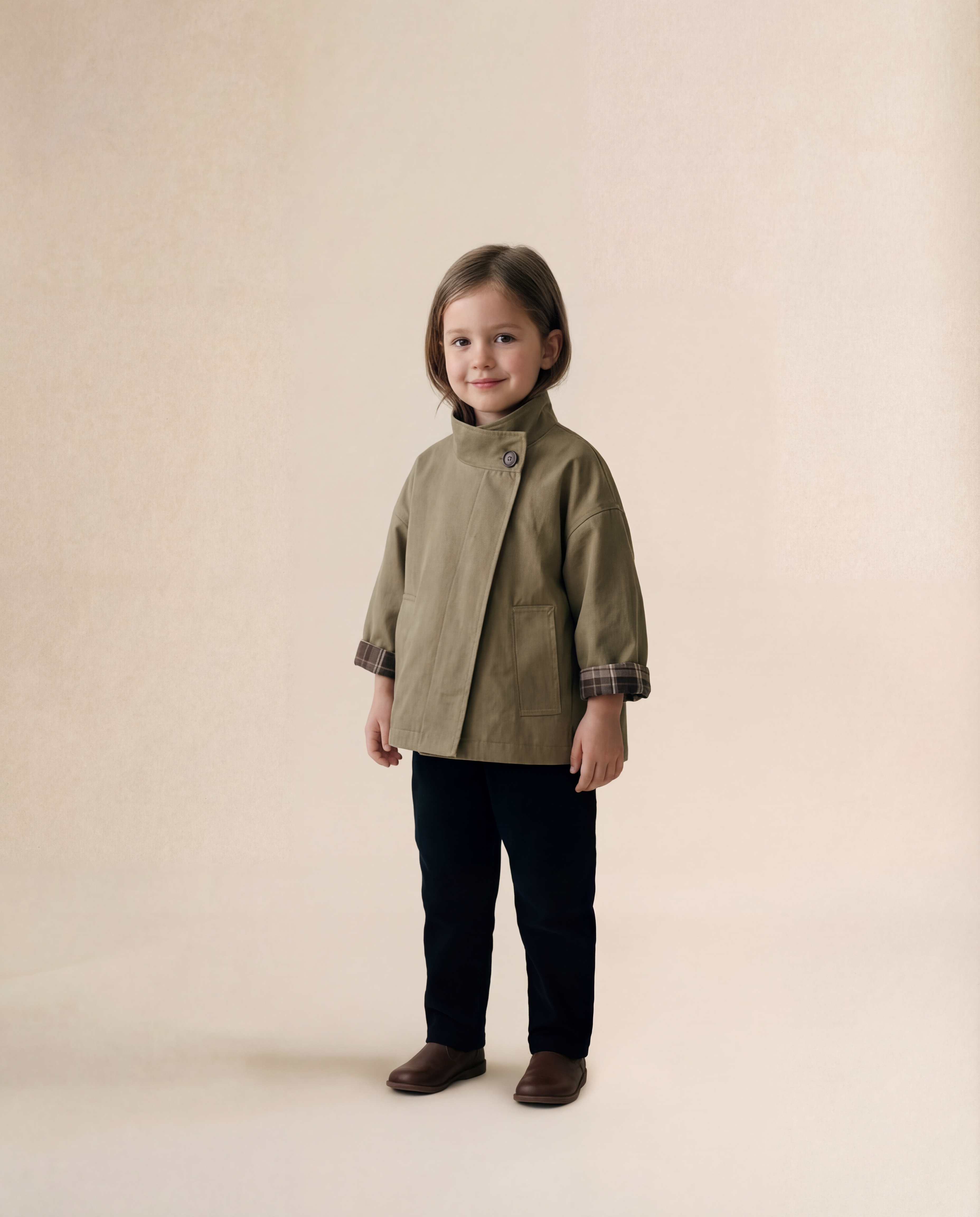 Soreya | Khaki Meisjes Windjas