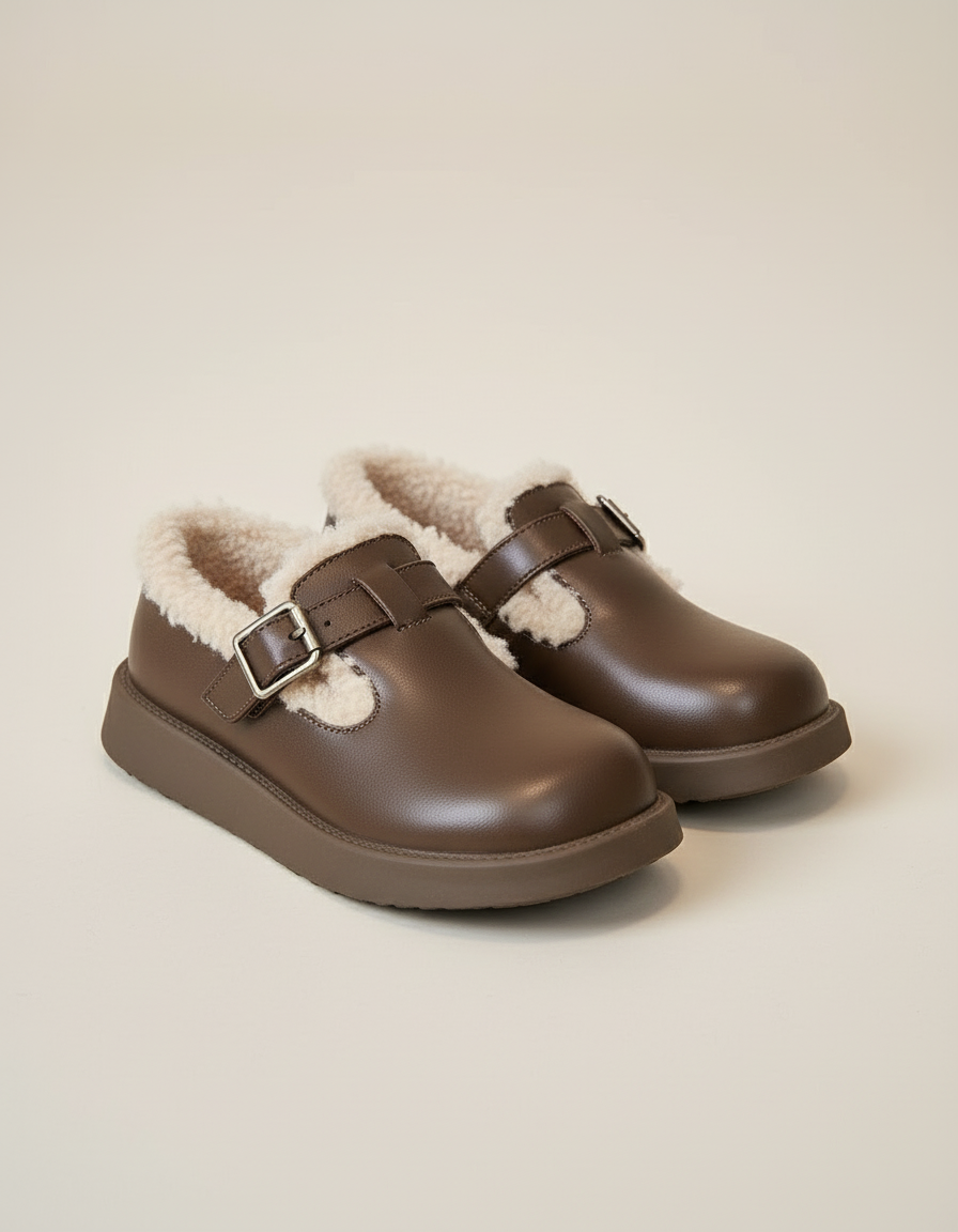 Elin | Warme Leren Kinderloafers