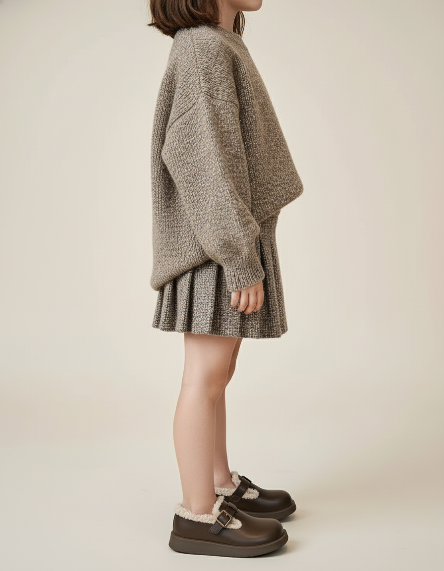 Elin | Warme Leren Kinderloafers