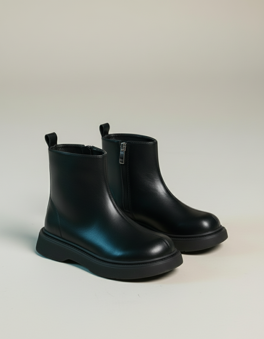 Freja | Leren Enkellaarsjes