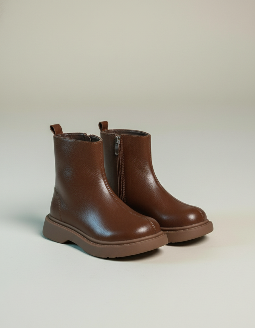 Freja | Leren Enkellaarsjes