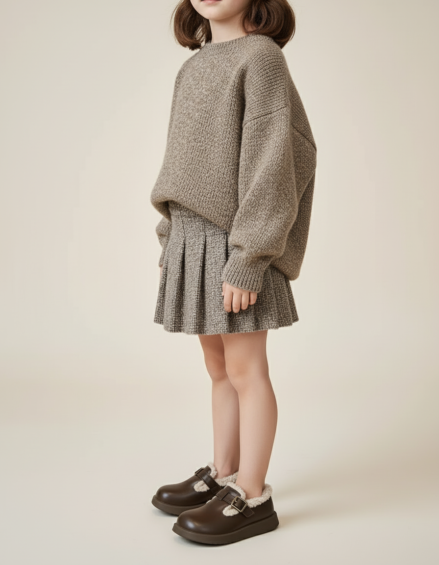 Elin | Warme Leren Kinderloafers