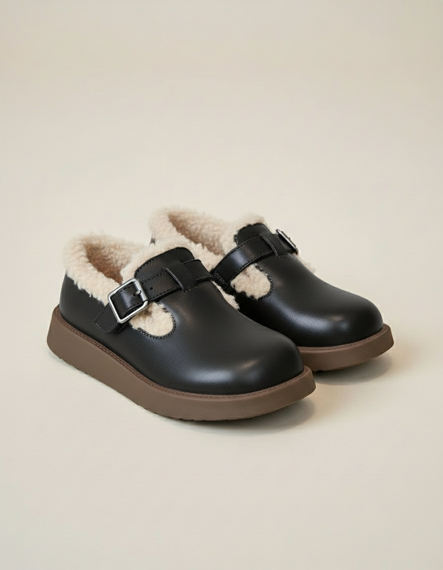 Elin | Warme Leren Kinderloafers
