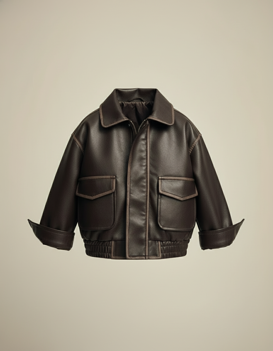 Marlow | Leren Kinderjas in Retro Stijl